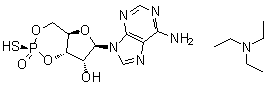 CAS 登录号：93602-66-5, (S)-腺苷环 3',5'-(氢硫代磷酸酯)三乙胺盐