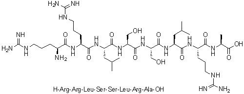 L-Arginyl-L-arginyl-L-leucyl-L-seryl-L-seryl-L-leucyl-L-arginyl-L-alanine molecular structure (CAS 93674-74-9)
