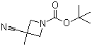 structure of CAS# 936850-09-8, 3-Cyano-3-methylazetidine-1-carboxylic acid tert-butyl ester