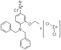 CAS # 93783-69-8, Zinc chloride (ZnCl2), compd. with 4-[bis(phenylmethyl)amino]-3-ethoxybenzenediazonium chloride