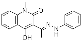CAS 登录号：93873-16-6, 4-羟基-1-甲基-3-[1-(苯基亚肼基)乙基]-2(1H)-喹啉酮