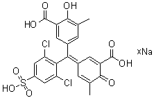 CAS # 93917-98-7, 5-[(3-Carboxy-5-methyl-4-oxo-2,5-cyclohexadien-1-ylidene)(2,6-dichloro-4-sulfophenyl)methyl]-2-hydroxy-3-methylbenzoic acid sodium salt