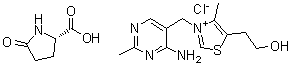 5-Oxo-L-proline compd. with 3-[(4-amino-2-methyl-5-pyrimidinyl)methyl]-5-(2-hydroxyethyl)-4-methylthiazolium chloride (1:1) molecular structure (CAS 93940-87-5)
