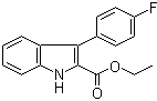 structure of CAS# 93957-39-2, 3-(4-氟苯基)-1H-吲哚-2-羧酸乙酯