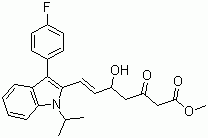 3-Methyl(E)-7-[3-(4-fluorophenyl)-1-methylethyl-indol-2-yl]-3-hydroxy-5-oxohept-6-enoate molecular structure (CAS 93957-52-9)