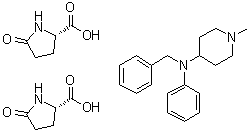 CAS 登录号：93966-41-7, 1-甲基-N-苯基-N-(苯基甲基)-4-哌啶胺 5-氧代-L-脯氨酸盐 (1:2)