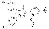 structure of CAS# 939981-35-8, (4R,5S)-rel-4,5-Bis(4-chlorophenyl)-2-[4-(tert-butyl)-2-ethoxyphenyl]-4,5-dihydro-4,5-dimethyl-1H-imidazole