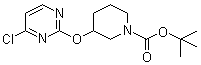 structure of CAS# 939986-47-7, 3-[(4-Chloro-2-pyrimidinyl)oxy]-1-piperidinecarboxylic acid tert-butyl ester