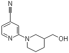 structure of CAS# 939986-86-4, 2-[3-(羟基甲基)-1-哌啶基]-4-氰基吡啶