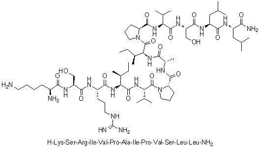 CAS # 940291-10-1, Innate defense regulator peptide 1, L-Lysyl-L-seryl-L-arginyl-L-isoleucyl-L-valyl-L-prolyl-L-alanyl-L-isoleucyl-L-prolyl-L-valyl-L-seryl-L-leucyl-L-leucinamide, IDR 1