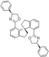 (4S,4'S)-2,2'-[(1S)-2,2',3,3'-Tetrahydro-1,1'-spirobi[1H-indene]-7,7'-diyl]bis[4,5-dihydro-4-phenyloxazole] molecular structure (CAS 940880-69-3)