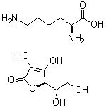 L-Ascorbic acid, compd. with L-lysine (1:1) molecular structure (CAS 94231-35-3)