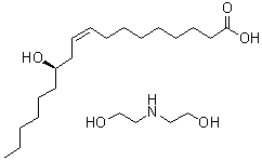 CAS 登录号：94232-00-5, (9Z,12R)-12-羟基-9-十八碳烯酸单二乙醇胺盐