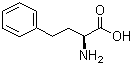 CAS # 943-73-7, L-Homophenylalanine, (S)-alpha-Amino-benzenebutanoic acid, (+)-2-Amino-4-phenylbutyric acid