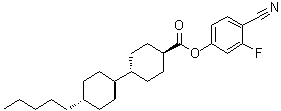 CAS 登录号：94353-27-2, (反式,反式)-4'-戊基-[1,1'-联环己烷]-4-羧酸 4-氰基-3-氟苯基酯