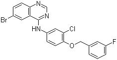 structure of CAS# 944549-41-1, 6-Bromo-N-[3-chloro-4-[(3-fluorophenyl)methoxy]phenyl]quinazolin-4-amine