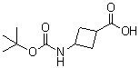 structure of CAS# 946152-72-3, 3-[[(1,1-Dimethylethoxy)carbonyl]amino]cyclobutanecarboxylic acid