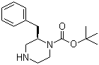 structure of CAS# 947684-78-8, (2R)-2-(Phenylmethyl)-1-piperazinecarboxylic acid tert-butyl ester
