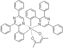 (乙酰基丙酮)二(2,3,5-三苯基吡嗪基)铱(III)分子结构 (CAS 950984-35-7)