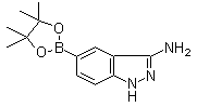 structure of CAS# 953411-16-0, 3-氨基-1H-吲唑-5-硼酸频哪醇酯