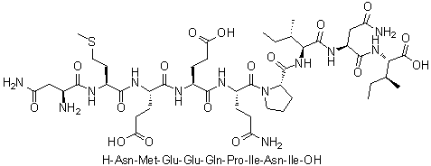 L-天冬氨酰胺酰-L-蛋氨酰-L-alpha-谷氨酰-L-alpha-谷氨酰-L-谷氨酰胺酰-L-脯氨酰-L-异亮氨酰-L-天冬氨酰胺酰-L-异亮氨酸分子结构 (CAS 953761-60-9)