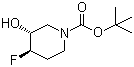 structure of CAS# 955028-82-7, tert-Butyl trans-3-hydroxy-4-fluoropiperidine-1-carboxylate