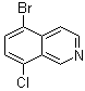 structure of CAS# 956003-79-5, 5-溴-8-氯异喹啉