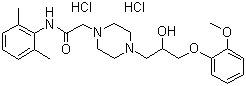 structure of CAS# 95635-56-6, Ranolazine dihydrochloride
