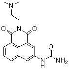 structure of CAS# 956590-23-1, N-[2-[2-(Dimethylamino)ethyl]-2,3-dihydro-1,3-dioxo-1H-benz[de]isoquinolin-5-yl]urea