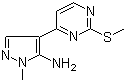 structure of CAS# 956721-98-5, 1-Methyl-4-[2-(methylthio)-4-pyrimidinyl]-1H-pyrazol-5-amine