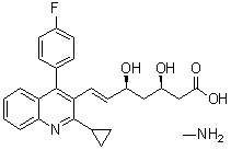 CAS 登录号：957137-30-3, (3R,5S,6E)-7-[2-环丙基-4-(4-氟苯基)-3-喹啉基]-3,5-二羟基-6-庚烯酸甲胺盐