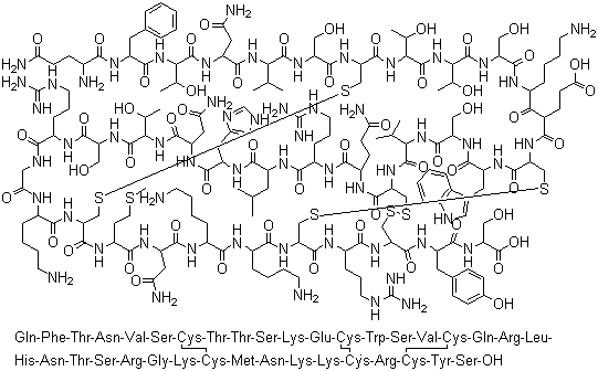 Charybdotoxin molecular structure (CAS 95751-30-7)