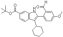 CAS # 958002-18-1, tert-Butyl 3-cyclohexyl-2-(2-formyl-4-methoxyphenyl)-1H-indole-6-carboxylate
