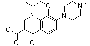CAS # 95848-94-5, Desfluoroofloxacin, 2,3-Dihydro-3-methyl-10-(4-methyl-1-piperazinyl)-7-oxo-7H-pyrido[1,2,3-de]-1,4-benzoxazine-6-carboxylic acid, Defluoroofloxacin