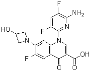 CAS 登录号：959374-64-2, 1-(6-氨基-3,5-二氟-2-吡啶基)-6-氟-1,4-二氢-7-(3-羟基-1-氮杂环丁基)-4-氧代-3-喹啉羧酸