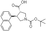 structure of CAS# 959577-47-0, (3S,4R)-1-Boc-4-(1-naphthyl)pyrrolidine-3-carboxylic acid