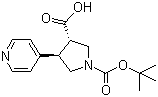 structure of CAS# 959579-54-5, (3S,4R)-1-Boc-4-(4-pyridinyl)pyrrolidine-3-carboxylic acid