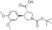structure of CAS# 959580-91-7, N-Boc-(3S,4R)-4-(3,4-二甲氧基苯基)吡咯烷-3-羧酸