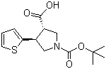 (3S,4S)-1-Boc-4-(2-thienyl)pyrrolidine-3-carboxylic acid molecular structure (CAS 959581-75-0)