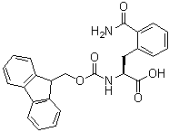 (2S)-3-(2-Carbamoylphenyl)-2-(9H-fluoren-9-ylmethoxycarbonylamino)propanoic acid molecular structure (CAS 959583-60-9)