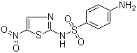 CAS # 960-34-9, 4-Amino-N-(5-nitro-2-thiazolyl)benzenesulfonamide, N1-(5-Nitro-2-thiazolyl)sulfanilamide, 2-Sulfanilamido-5-nitrothiazole