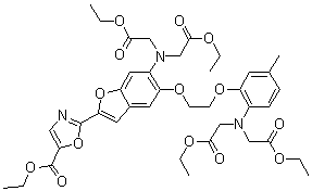 CAS 登录号：96331-97-4, 2-[6-[双(2-乙氧基-2-氧代乙基)氨基]-5-[2-[2-[双(2-乙氧基-2-氧代乙基)氨基]-5-甲基苯氧基]乙氧基]-2-苯并呋喃基]-5-恶唑羧酸乙酯