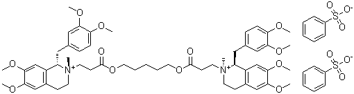 CAS # 96946-56-4, (1S,1'S,2S,2'S)-2,2'-[1,5-Pentanediylbis[oxy(3-oxo-3,1-propanediyl)]]bis[1-[(3,4-dimethoxyphenyl)methyl]-1,2,3,4-tetrahydro-6,7-dimethoxy-2-methylisoquinolinium] dibenzenesulfonate