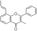 CAS 登录号：97070-55-8, (E)-3-甲基-2-苯基-8-(丙-1-烯基)-4H-苯并吡喃-4-酮