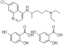 CAS # 97158-47-9, N4-(7-Chloro-4-quinolinyl)-N1,N1-diethyl-1,4-pentanediamine bis(2,5-dihydroxybenzoate)