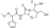 CAS 登录号：97170-19-9, (6R,7R)-7-[[(2E)-2-(2-呋喃基)-2-(甲氧基亚胺基)乙酰基]氨基]-3-(羟基甲基)-8-氧代-5-硫杂-1-氮杂双环[4.2.0]辛-2-烯-2-羧酸