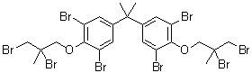 CAS # 97416-84-7, 2,2-Bis[3,5-dibromo-4-(2,3-dibromo-2-methylpropoxy)phenyl]propane, Pyroguard SR 130, RK 972, SR 130, Tetrabromobisphenol A bis(2,3-dibromo-2-methylpropyl ether)