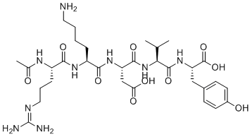 N2-acetyl-L-arginyl-L-lysyl-L-alpha-aspartyl-L-valyl-L-tyrosine molecular structure (CAS 97530-32-0)