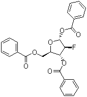 2-脱氧-2-氟-1,3,5-三苯甲酰基-alpha-D-阿拉伯呋喃糖分子结构 (CAS 97614-43-2)