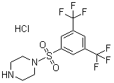 structure of CAS# 97630-12-1, 1-[[3,5-Bis(trifluoromethyl)phenyl]sulfonyl]piperazine hydrochloride